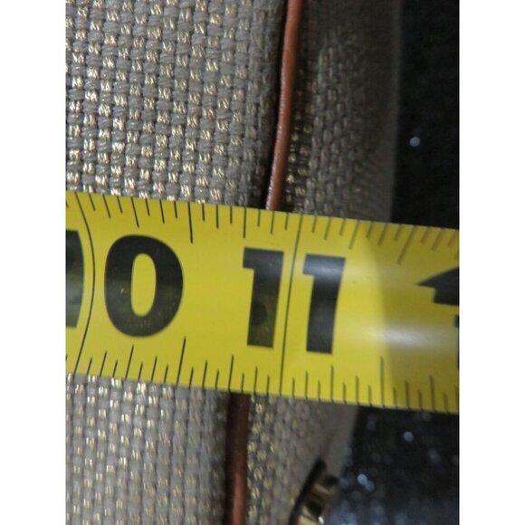 Michael Kors Marina Gold Glitter Canvas & Leather Trim Drawstring Large Tote Han - Picture 12 of 13